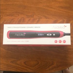 Hair straightening ceramic brush